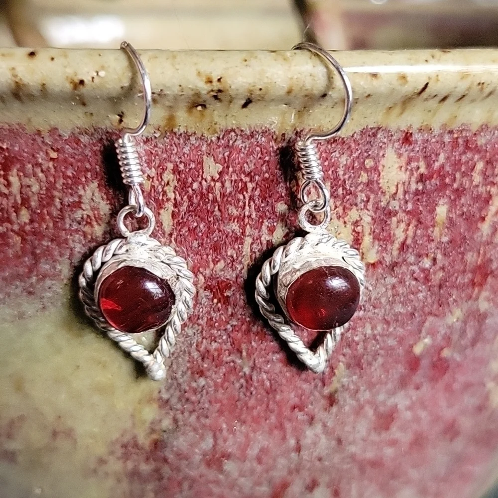 🔥LAST PAIR🔥 Carnelian Vintage Twist Drop Earrings, S925